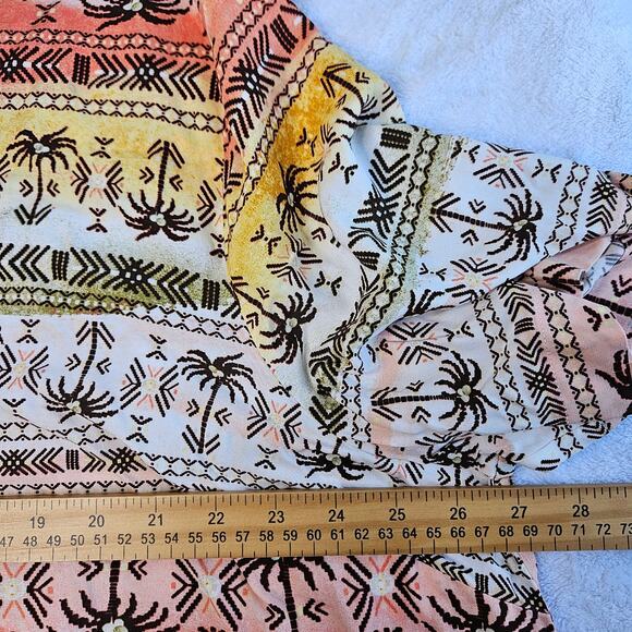 Denim & Co Beach Mens Tropical Beach Vacation Hawaiian Polo Short Sleeve Size 2x - Picture 8 of 8